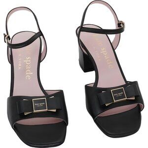 Kate Spade New York Bowdie Strappy Block Heel Sandals Black US 8M EU 38.5